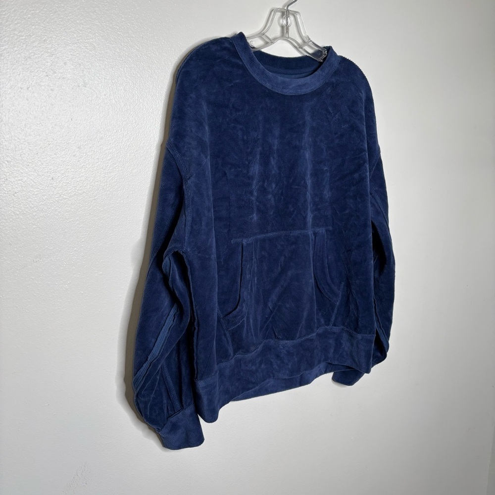Free People We The Free Preston Velour Pullover XS Blue - Picture 3 of 7